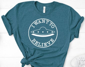 UFO Believe Shirt, Funny Alien Graphic Tee
