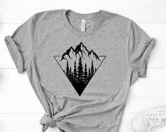Camiseta gráfica de montaña, camiseta de aventura en la naturaleza