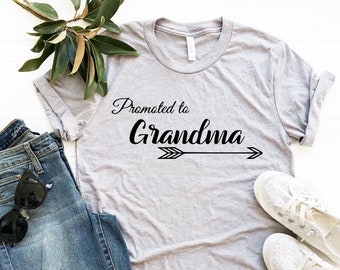 Promoted to Grandma T-Shirt, First Time Grandma Reveal