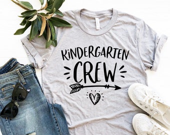 Kindergarten Crew Teacher Shirt, Back To School Gift