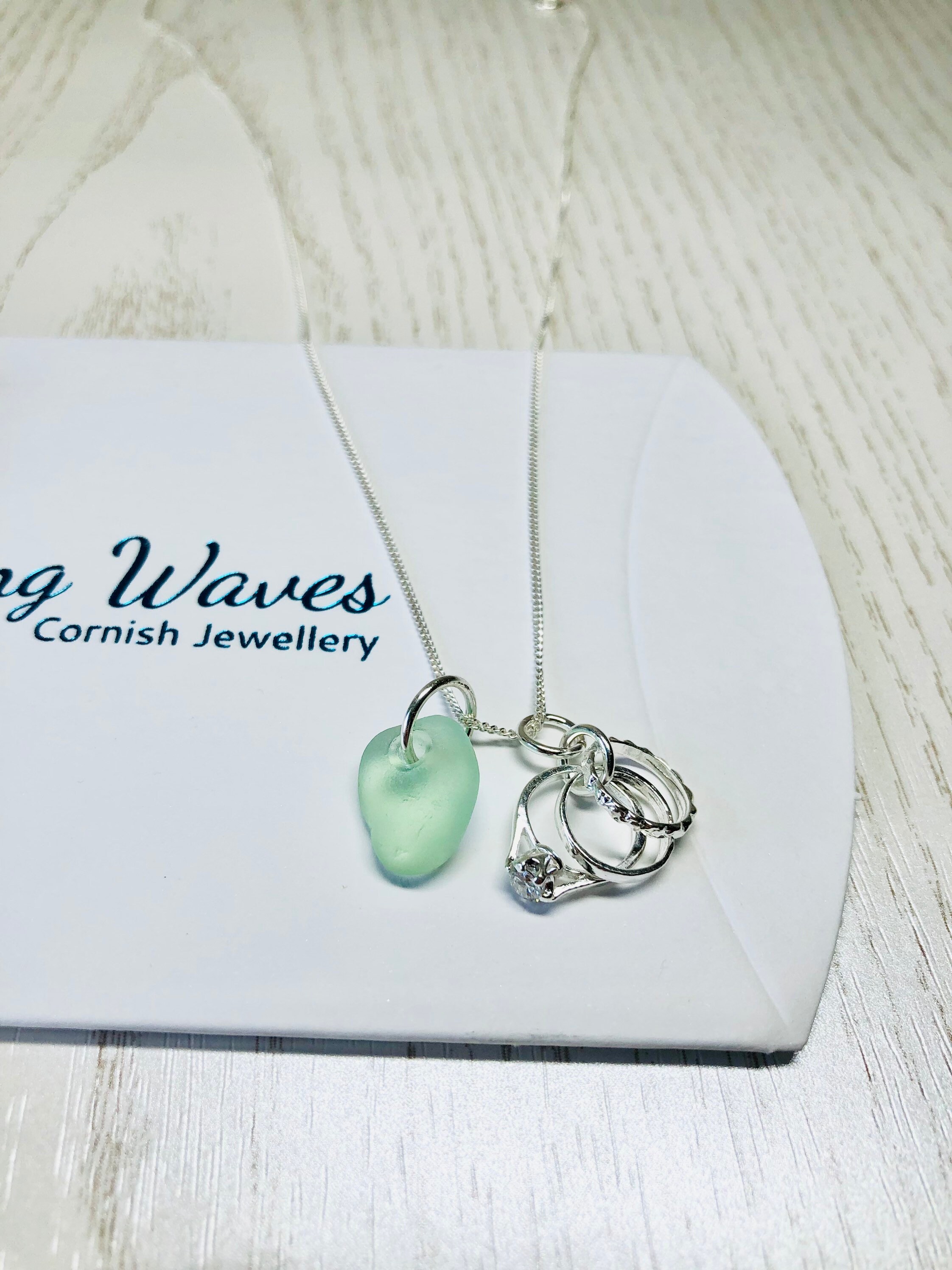 Sterling Silver Wedding Rings Charm Necklace With the Option Etsy New