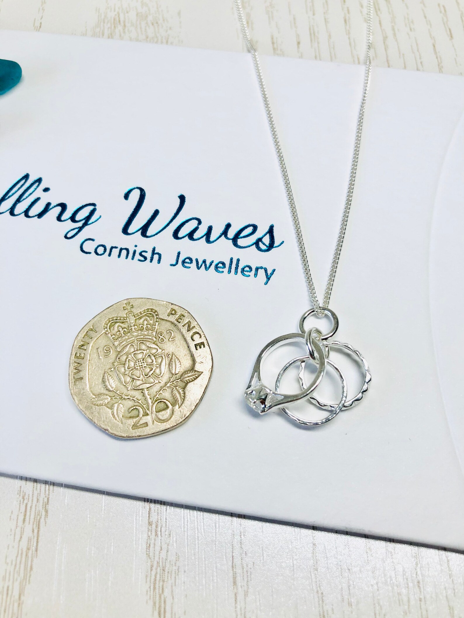 Sterling Silver Wedding Rings Charm Necklace With the Option Etsy New