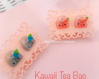 Custom Kawaii Tea Bag Earring Studs