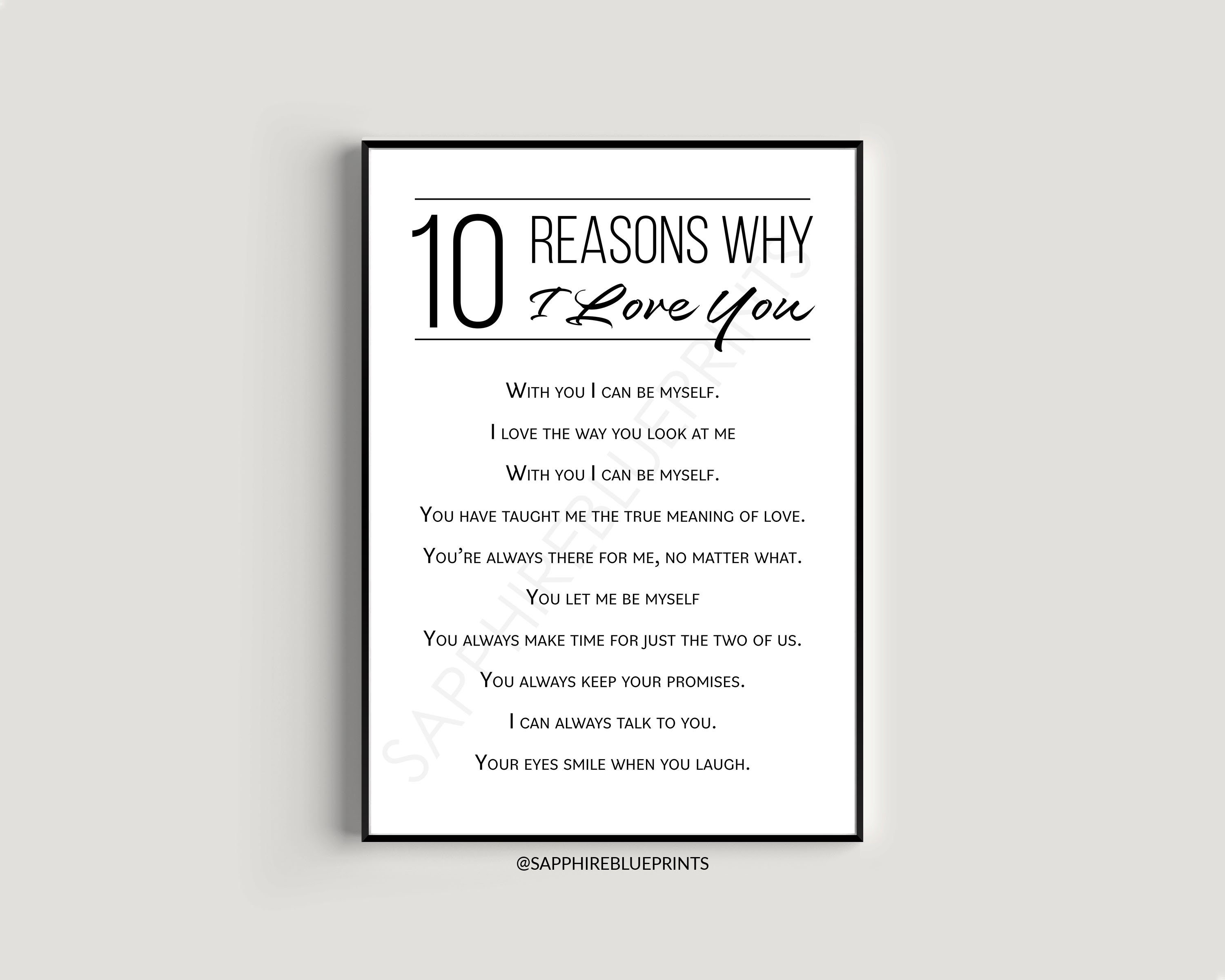 10 redenen waarom ik van je hou Hart Gecentreerde tekst | Etsy