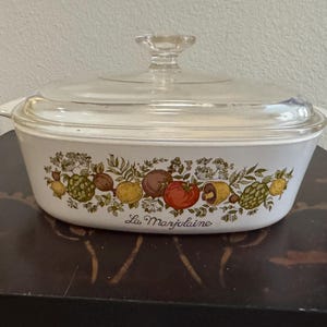 RARE Vintage Corning Ware A-2-B Spice of Life La Marjolaine L&#39;Echalote no11, 2 Quart Casserole Dish with A-9-C Lid