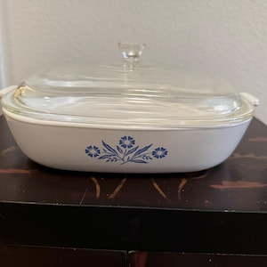 Vintage Corning Ware P-10-B Blue Cornflower 10&quot; Casserole With Lid 1960’s USA