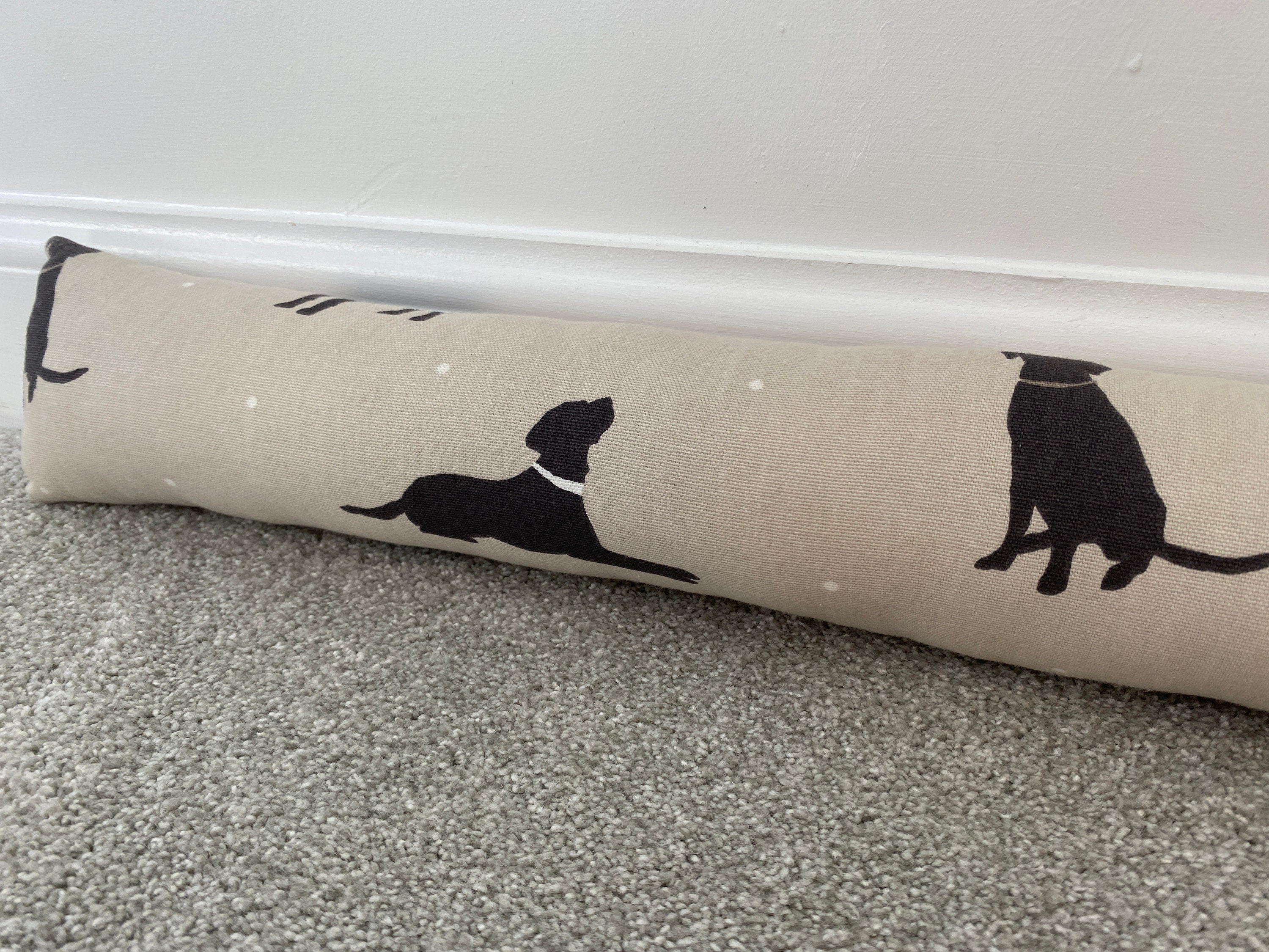 Black Labrador draught excluder long rectangle puppy draft Etsy