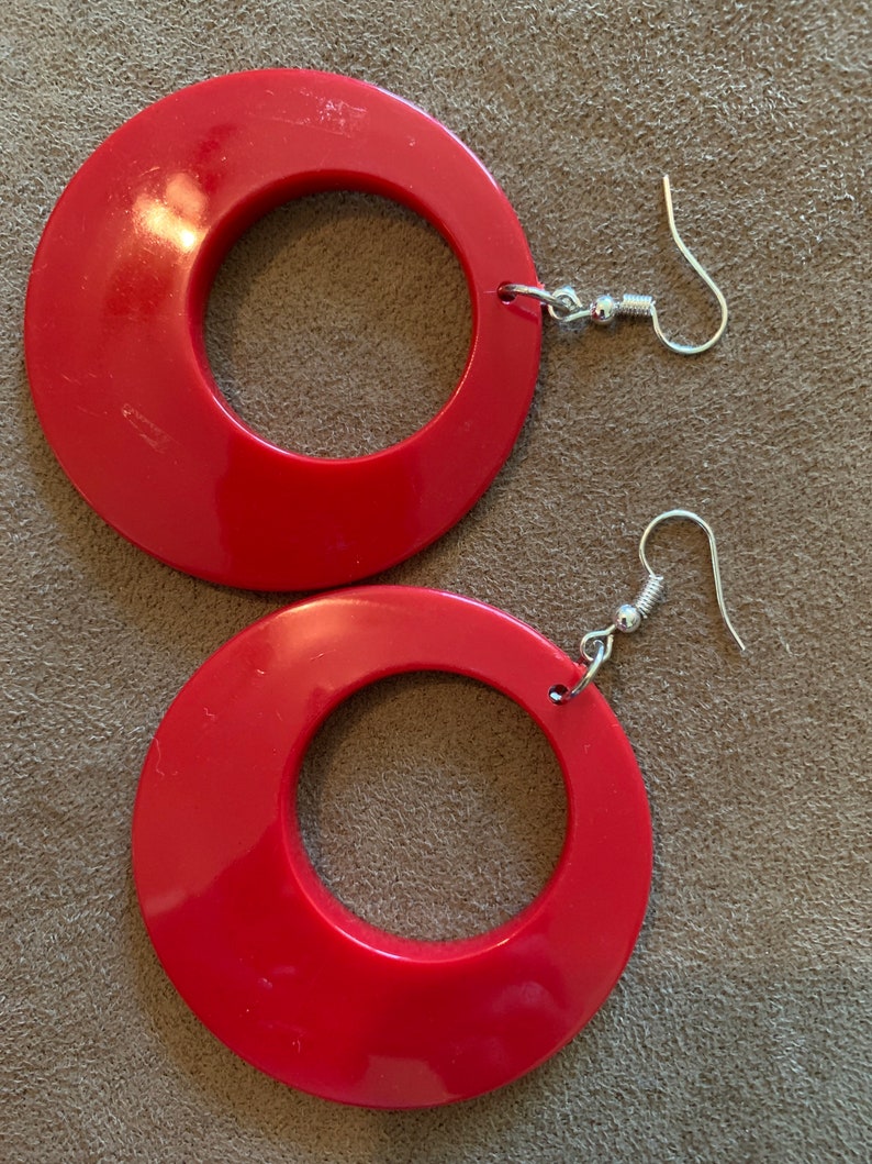 Big Large Bright Color Hoops Earrings 60s 70s 80s 90s Retro Etsy