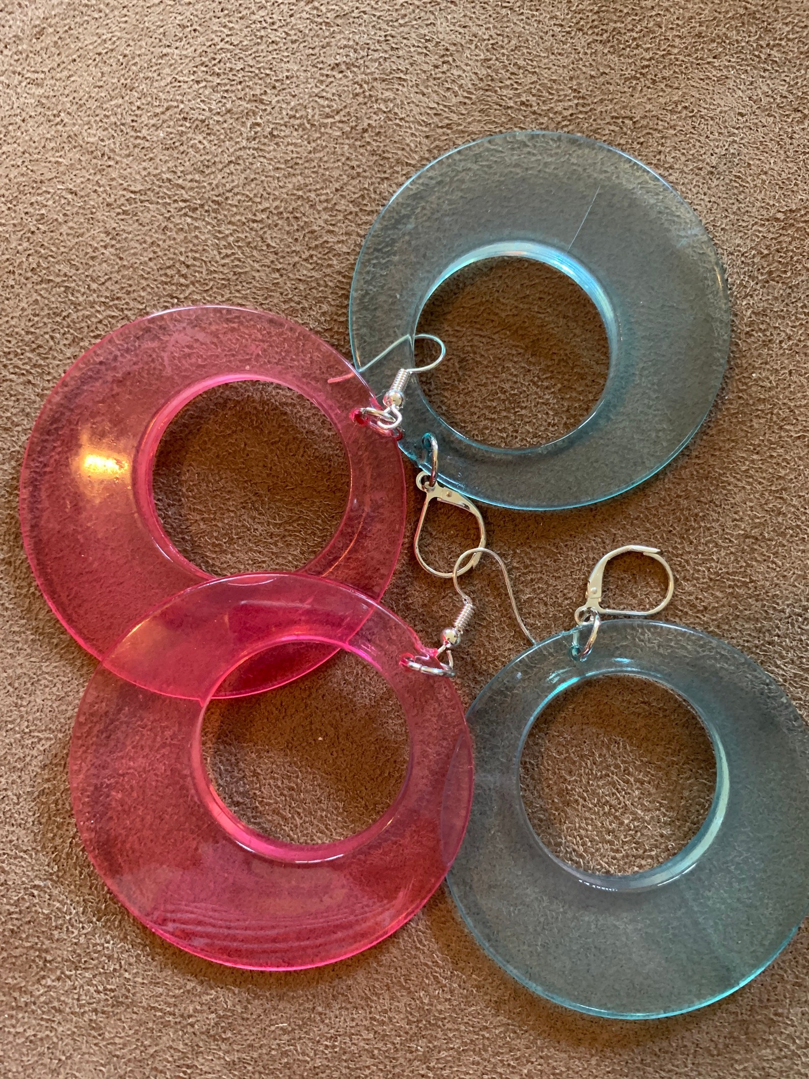 LARGE Bright Color HOOPS Earrings 60s 70s 80s 90s Retro Mod Etsy