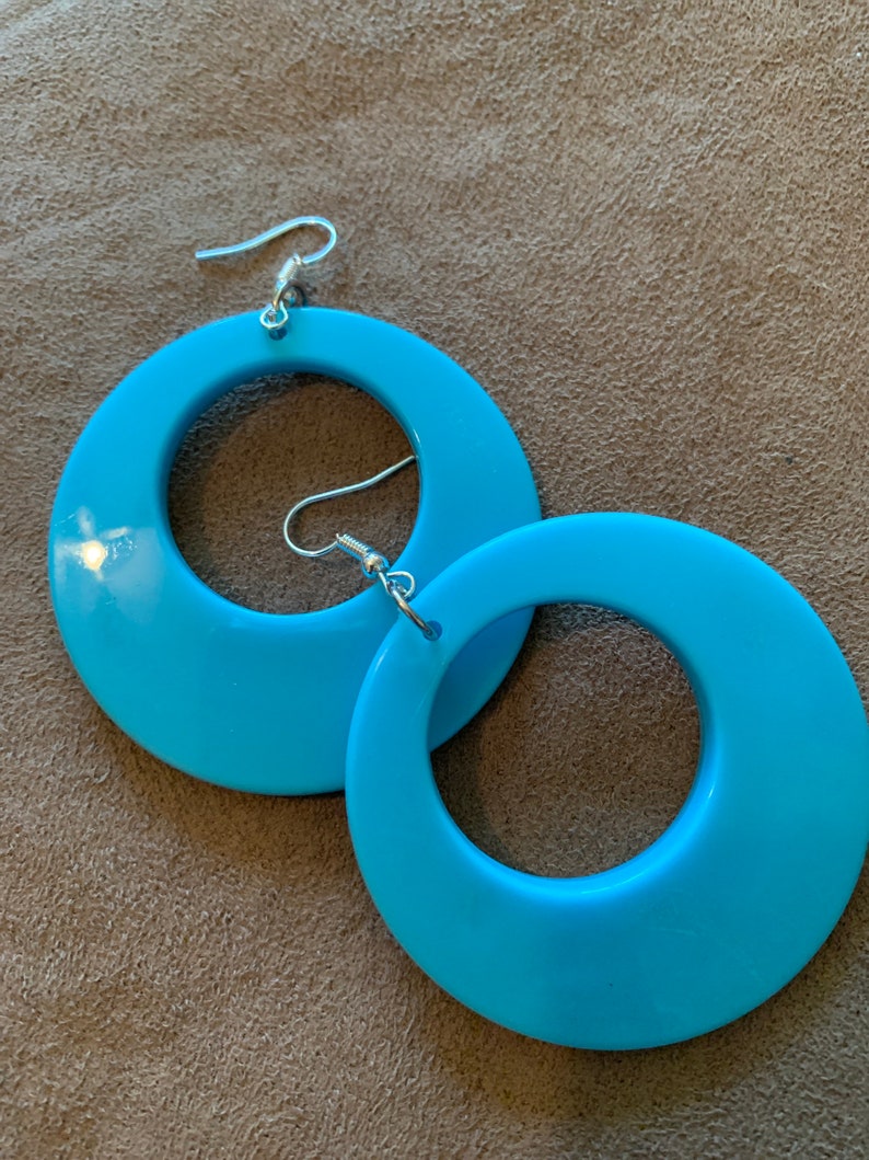 Big Large Bright Color Hoops Earrings 60s 70s 80s 90s Retro Etsy