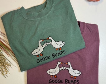 Embroidered Goose Shirt, Goose Shirt, Comfort Colors Shirt, Funny Goose Shirt, Embroidered Goose Shirt, Embroidered Shirt Unisex