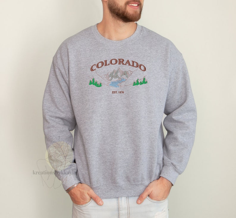 Colorado Sweatshirt Embroidered Colorado Crewneck Colorado - Etsy