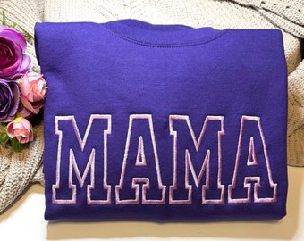 Embroidered Mama Sweatshirt, Mama Custom Sweatshirt, Personalized Gift for Mom, Mother's Day Gift, Birthday Gift for Mom, New Mom Gift