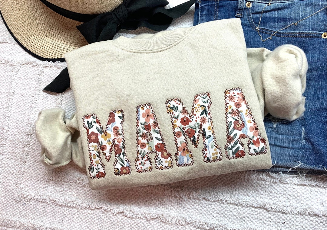 Velvet Maternity Sweatshirts Top with Mama Patch main image 0