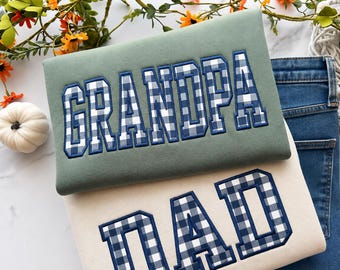 Embroidered Dad Sweatshirt, Custom Dad Sweater, Personalized Papa Sweatshirt, Grandpa Gift, Father's Day Gift