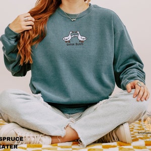 Comfort Colors Goose Bump Sweatshirt, Embroidered Goose Sweatshirt Crewneck Funny Goose Crewneck, Goose Bump Pullover, Unisex Sweatshirt image 6