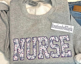Registered Nurse Sweatshirt, Embroidered Nurse Sweatshirt, RN Sweatshirt, Nurse Graduation Gift, Nurse Appreciation Gift, Gift for Nurse