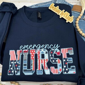 Emergency Nurse Sweatshirt, Embroidered Nurse Sweatshirt, Emergency Department Sweatshirt, Gift for Nurse, ER Nurse Sweatshirt, Nurse Gift