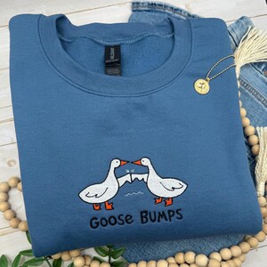 Goose Bumps Sweatshirt, Embroidered Goose Bumps Crewneck, Funny Silly Goose Sweatshirt, Trendy Unisex Goose Bumps Sweatshirt, Birthday Gift zdjęcie 2