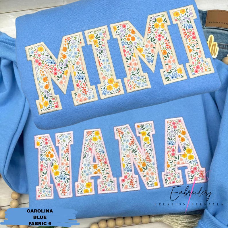 Embroidered Mimi Sweatshirt, Custom Embroidered Sweatshirt, Floral Sweatshirt, Personalized Mimi Sweatshirt, Christmas Gift for Mimi image 3