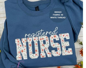 Custom Nurse Sweatshirt, Embroidered RN Crewneck, Nursing School Graduation Gift, Personalized Nurse Pullover