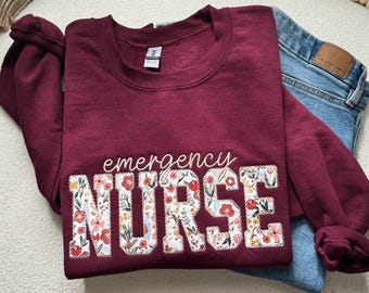 Registered Nurse Sweatshirt, Embroidered Nurse Sweatshirt, RN Sweatshirt, Nurse Graduation Gift, Nurse Appreciation Gift, Gift for Nurse