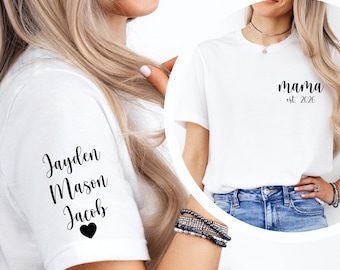 Personalized Mama Shirt, Custom Est. 2026 Comfort Colors Shirt, Mom Shirt with Kids’ Names, Mother’s Day Gift