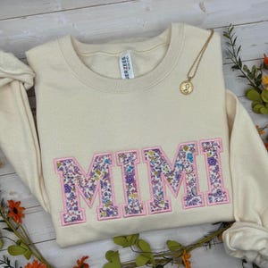 Embroidered Mimi Sweatshirt, Custom Embroidered Sweatshirt, Floral Sweatshirt, Personalized Mimi Sweatshirt, Christmas Gift for Mimi image 13