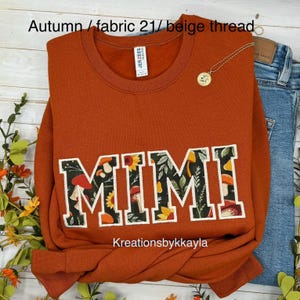 Embroidered Mimi Sweatshirt, Custom Embroidered Sweatshirt, Floral Sweatshirt, Personalized Mimi Sweatshirt, Christmas Gift for Mimi image 8
