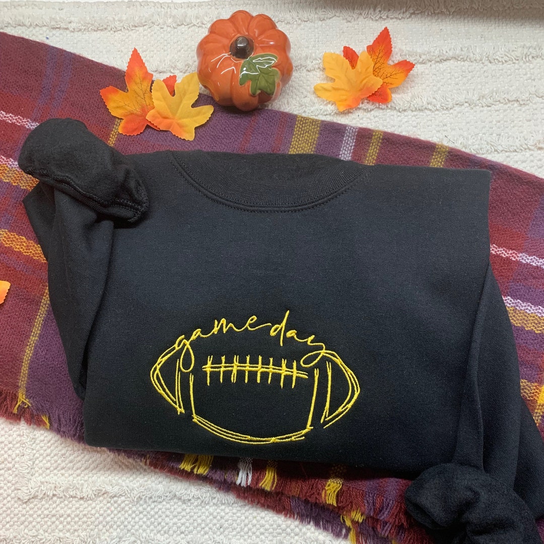 Embroidered Game Day Sweatshirt Game Day Crewneck Football Etsy