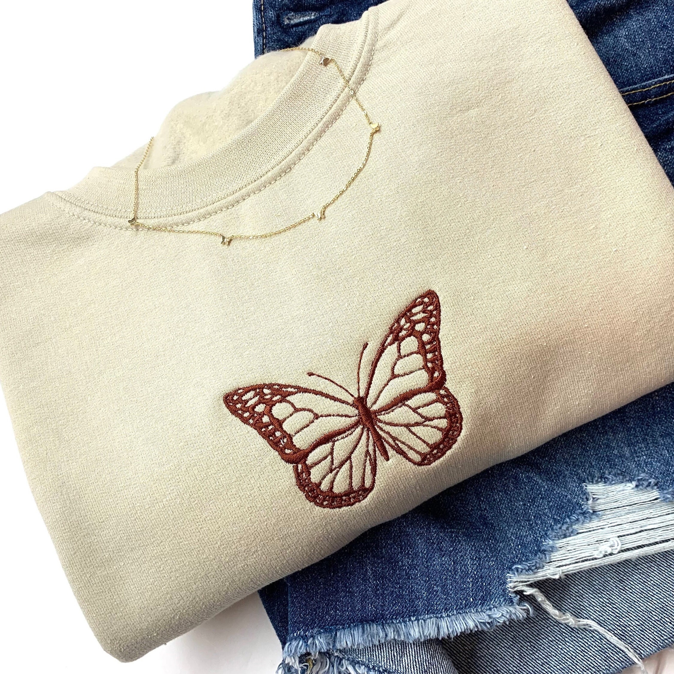Casual Butterfly Print Sweatshirt