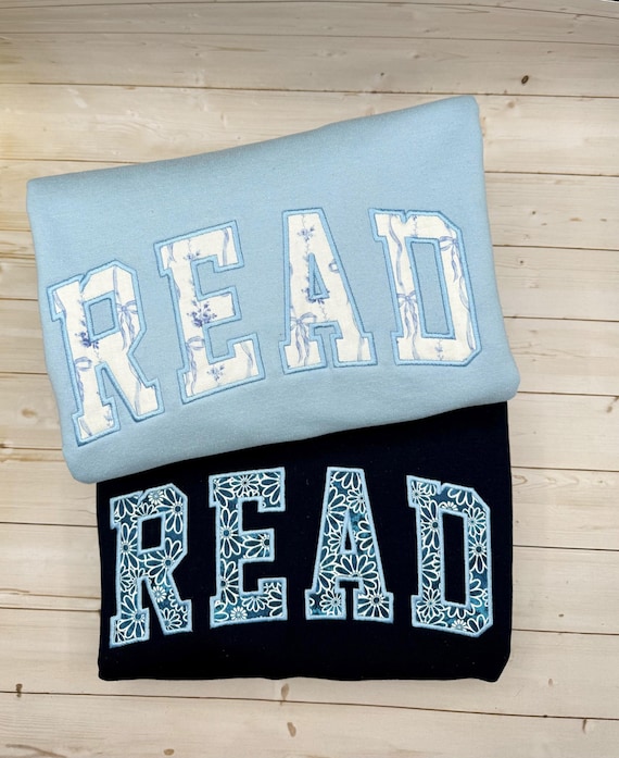 Read Sweatshirt, Embroidered Book Lover Sweater, Cozy Reading Sweatshirt