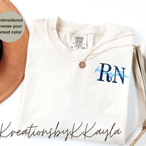 Embroidered Registered Nurse Shirt, Custom RN T-Shirt with Name, Personalized Nurse Grad Gift, Nursing School Tee, Comfort Colors Shirt bild 8