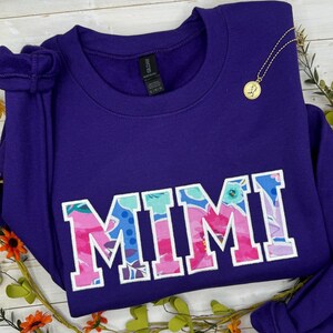 Embroidered Mimi Sweatshirt, Custom Embroidered Sweatshirt, Floral Sweatshirt, Personalized Mimi Sweatshirt, Christmas Gift for Mimi image 11