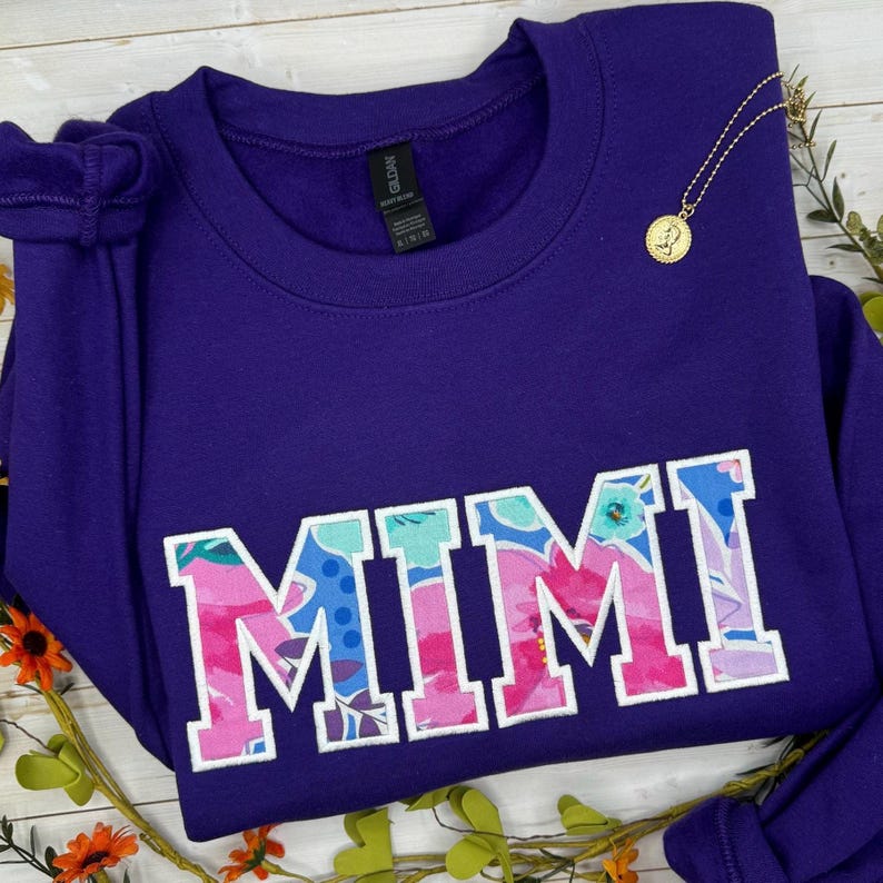 Embroidered Mimi Sweatshirt, Custom Embroidered Sweatshirt, Floral Sweatshirt, Personalized Mimi Sweatshirt, Christmas Gift for Mimi image 11