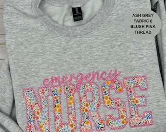 Custom Nurse Sweatshirt, Embroidered RN Crewneck, Nursing School Graduation Gift, Personalized Nurse Pullover