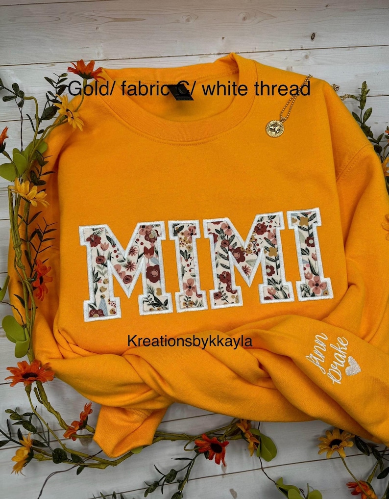 Embroidered Mimi Sweatshirt, Custom Embroidered Sweatshirt, Floral Sweatshirt, Personalized Mimi Sweatshirt, Christmas Gift for Mimi image 7