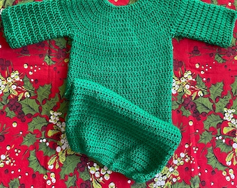 May: Emerald Crochet Infant Gown