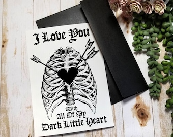 VALENTINE CARD | 5X7 | Gothic Greeting Card | Dark Heart Gothic Valentine