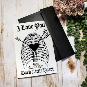 VALENTINE CARD | 5X7 | Gothic Greeting Card | Dark Heart Gothic Valentine