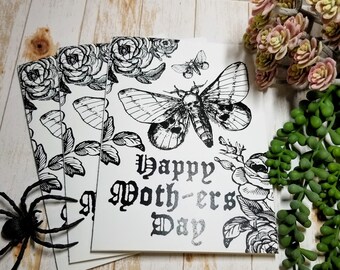 MOTHERS DAY CARD | 3 Pack | 5X7 Gothic Greeting Card | Happy Moth-ers Day