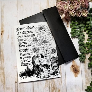 MOTIVATIONSKARTE | 5X7 Gothic Grußkarte | Dein Geist ist ein Garten