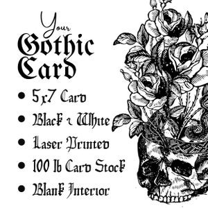 BIRTHDAY CARD 5X7 Gothic Greeting Card Birthday Candles & Skull image 2