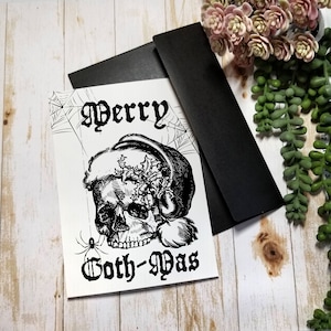 CHRISTMAS CARD | 5X7 Gothic Greeting Card |  Merry Goth-Mas