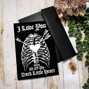 VALENTINE CARD 5X7 Gothic Greeting Card Dark Heart 