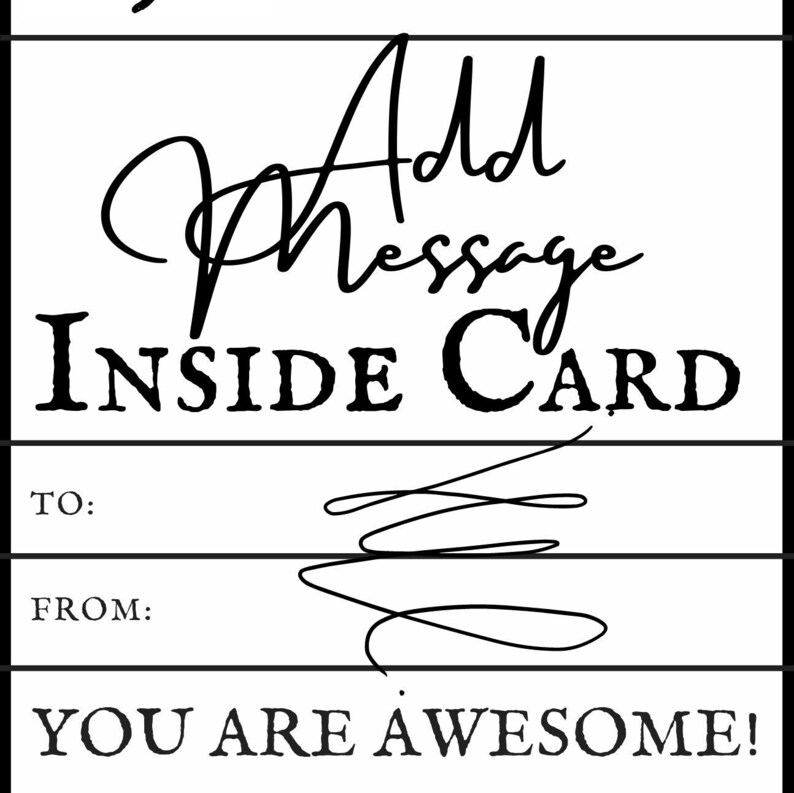 PERSONALIZED CARD Custom Message Inside Card Message Only Etsy