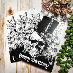 BIRTHDAY CARD | 3 Pack | 5X7 Gothic Greeting Card | Happy Birthday Skull | GC-HB3P001