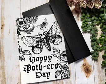 MOTHERS DAY CARD | 5X7 Gothic Greeting Card | Happy Moth-ers Day | HMD001