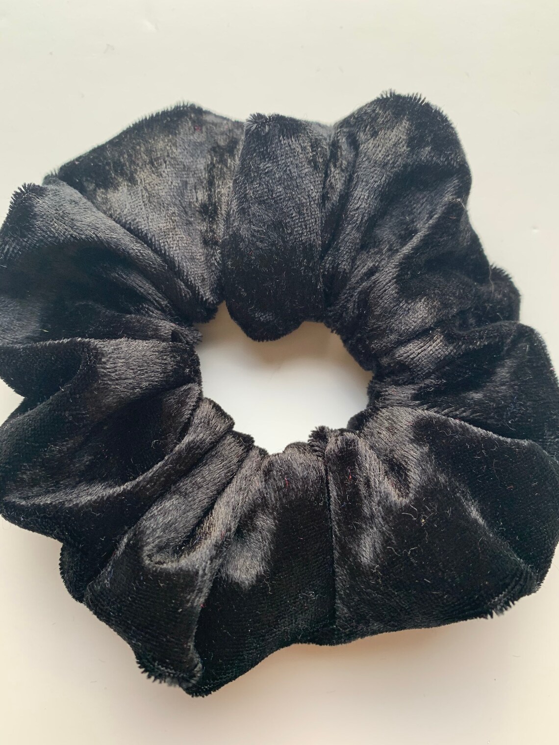 Black Crushed Velvet Scrunchie Etsy