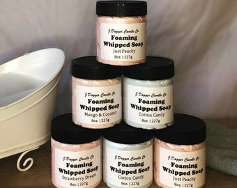 Foaming Whipped Soap | Shave Cream | 8oz. Jar | Moisturizing | Shea Butter | Bath Products | Favors